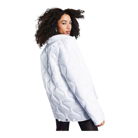 ASOS DESIGN onion quilt padded puffer jacket in white Size 6 Shacket - Picture 3 of 14